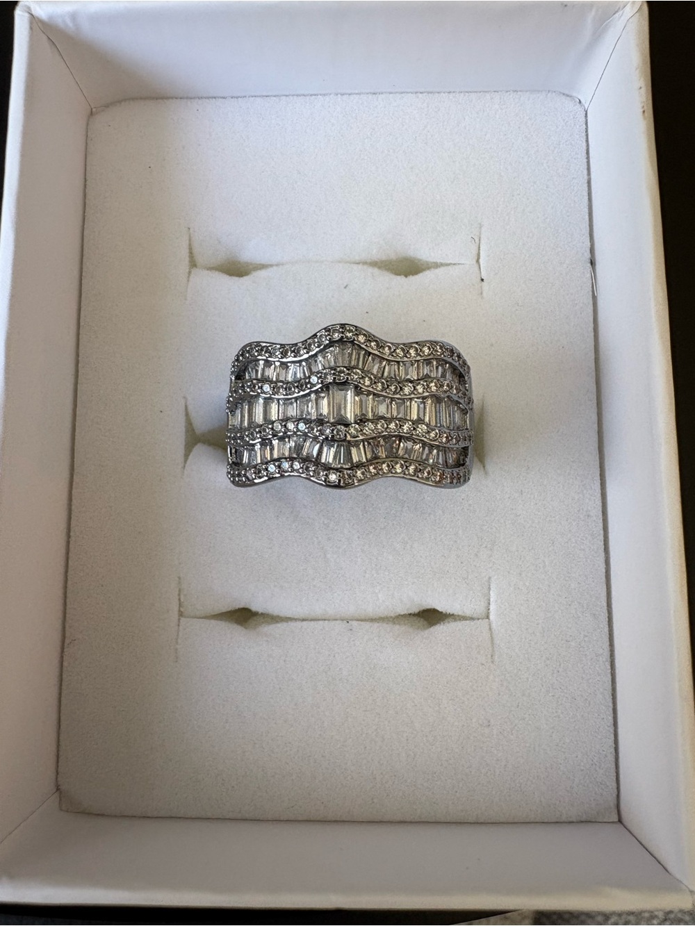 Bomb Party Hematite with Diamond CZ Ring - Size 8
